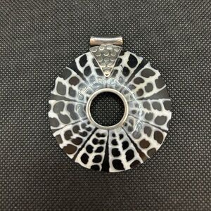 MEXICANA Black and White Patterned Pendant Necklace - Reposhed Item